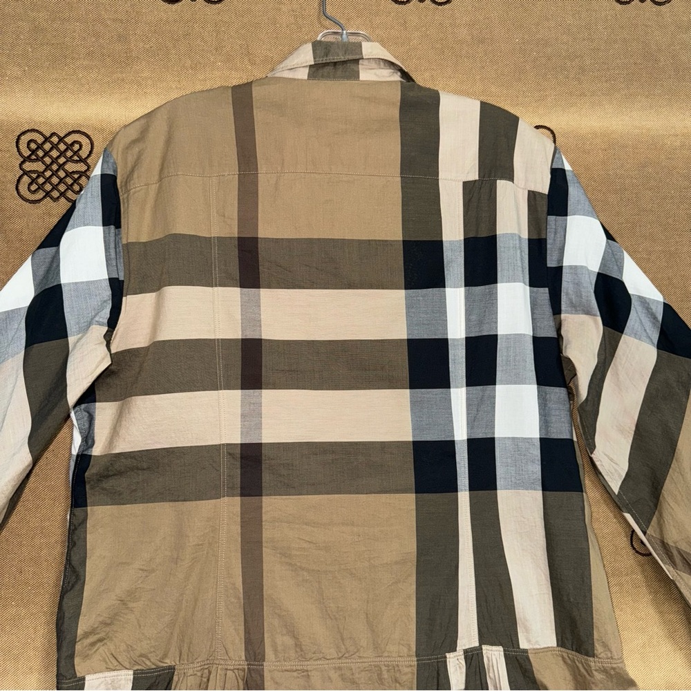 Burberry Brit Brown Novacheck Cotton Drop Waist Dress Size 12 - Picture 14 of 16